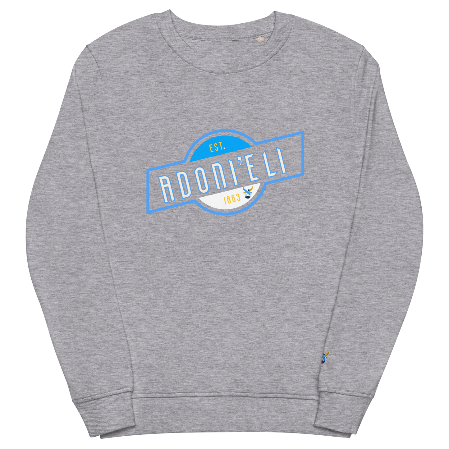 ADONI’ELI organic sweatshirt w/blue aleph logo