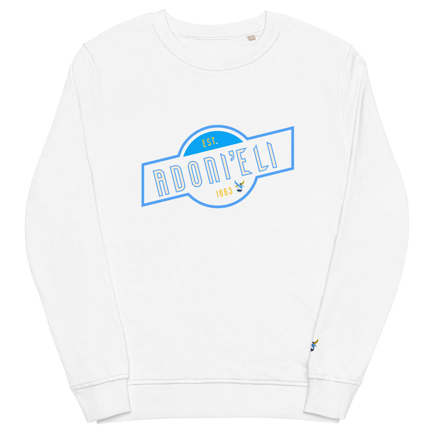 ADONI’ELI organic sweatshirt w/blue aleph logo